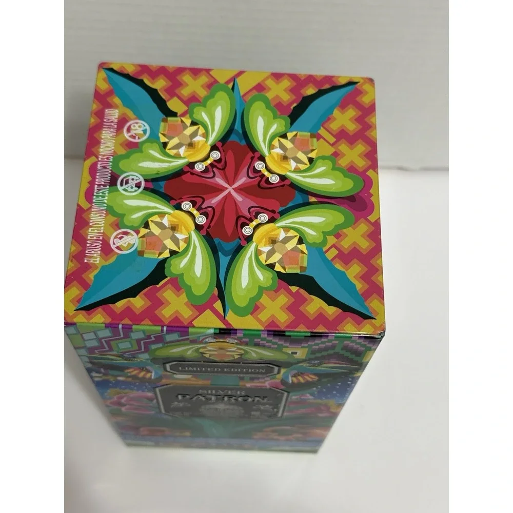 Patron, Silver, Limited Edition. Tequila Tin Box – Empty. Colorful Mexican Folk‎